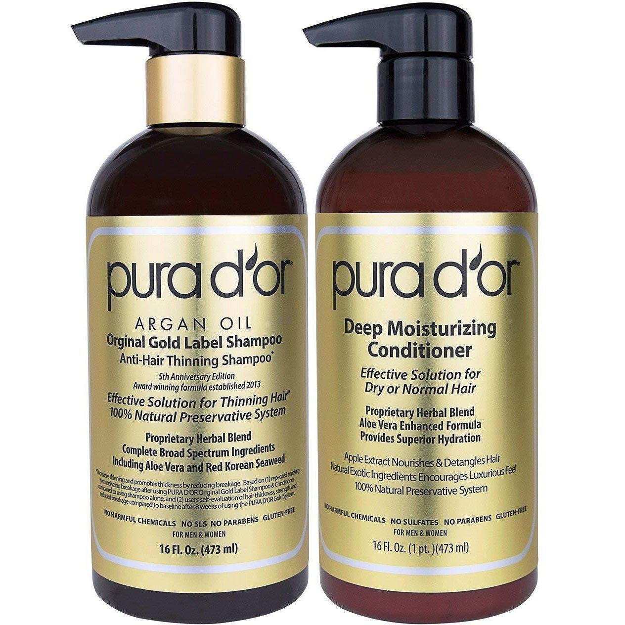 Pura D'Or Hair Loss Prevention Shampoo & Conditioner and Argan Oil – Never  Say Die Beauty