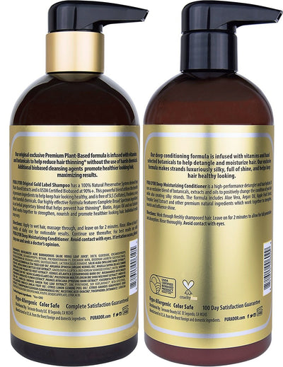 Anti-Thinning Shampoo & Deep Moisturizing Conditioner Set PURA D'OR - HaiRegrow