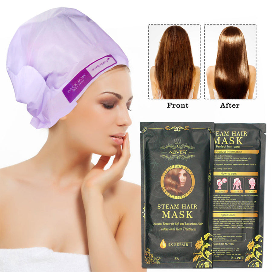 Hair Mask Automatic Heating Steam Keratin Argan Oil care hair Treatment Hair Coarse Repair Moisturizing Oil For Hair Care TSLM1