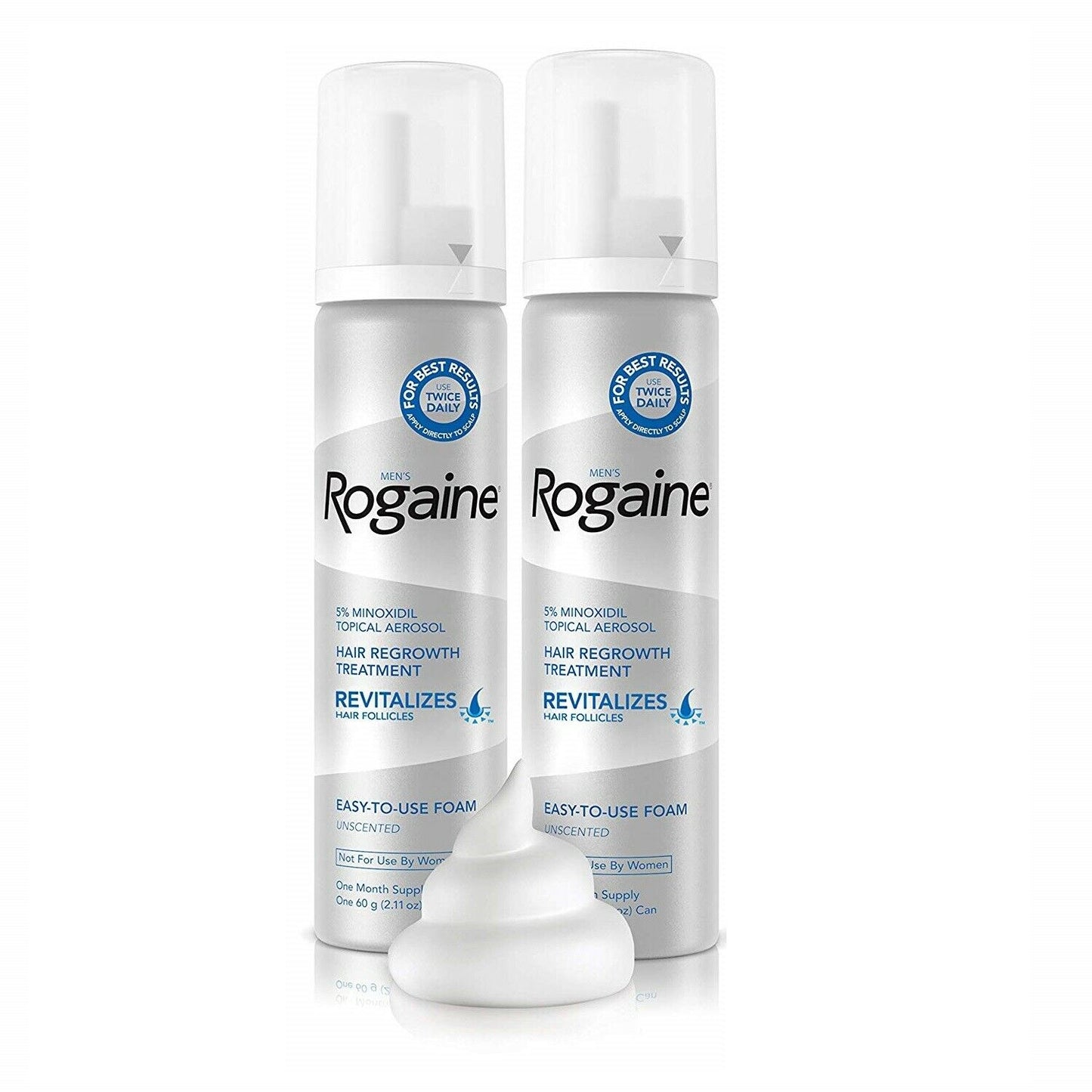 Rogaine Foam Hair Loss & Regrowth Treatment 5% Minoxidil - 1,2,3,6 Month Supply